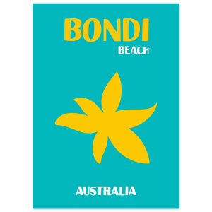 Artfulprints Poster Australië – Bondi Beach – 50×70 cm – Turquoise Artfulprints Poster Australië – Bondi Beach – 50×70 cm – Turquoise