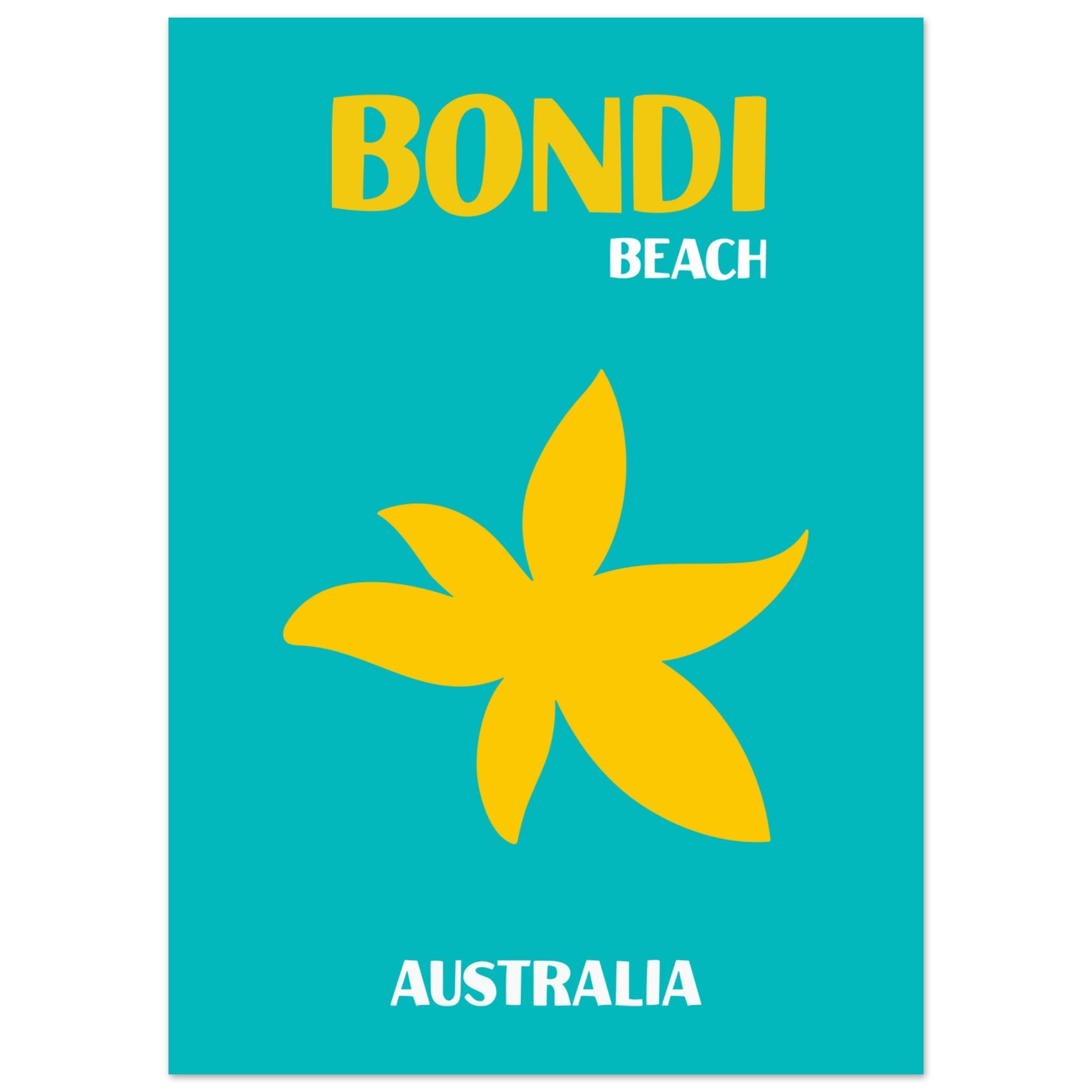 Artfulprints Poster Australië - Bondi Beach - 50x70 cm - Turquoise