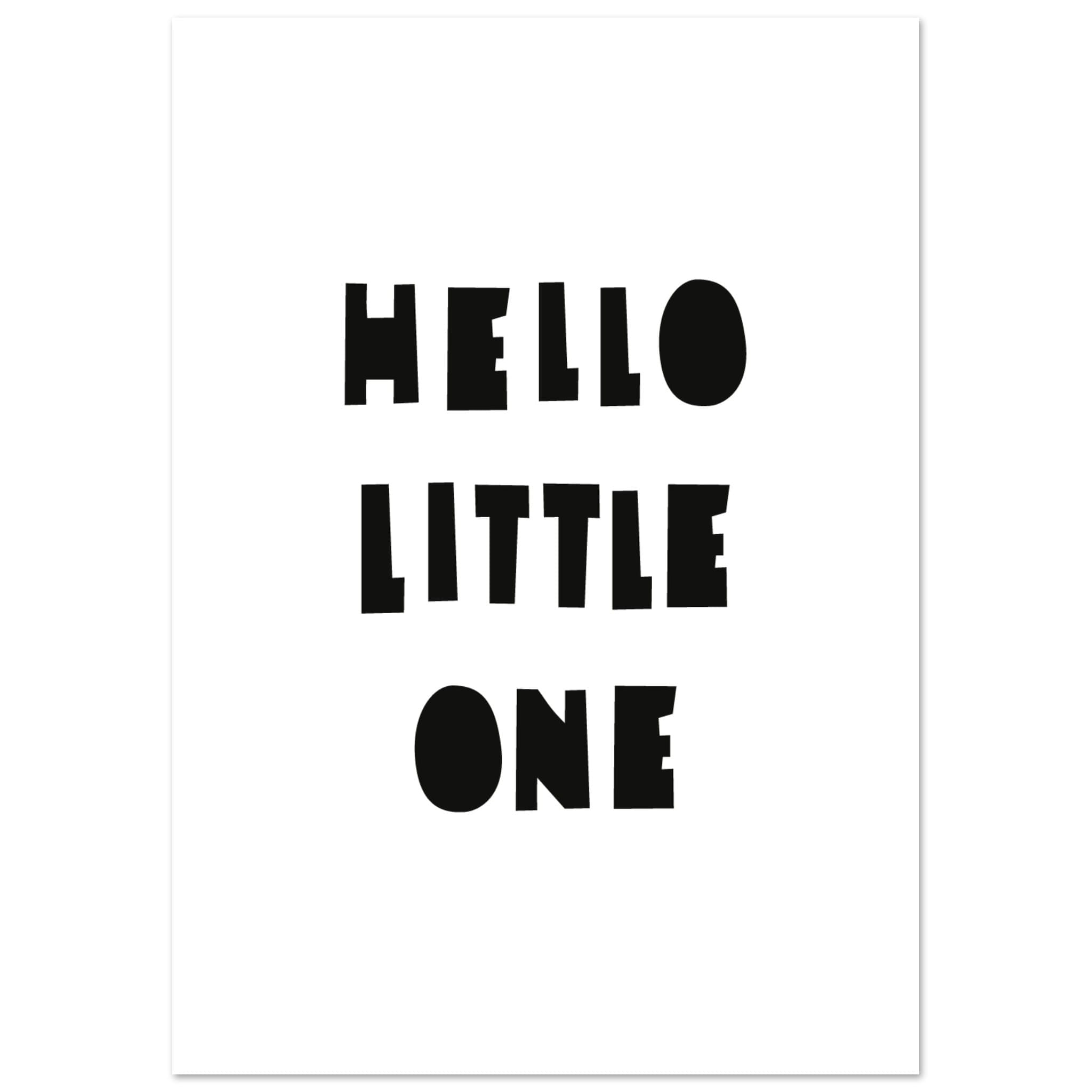 Artfulprints Poster Hello little one zwart-wit - A4 21x29.7 cm - Zwart