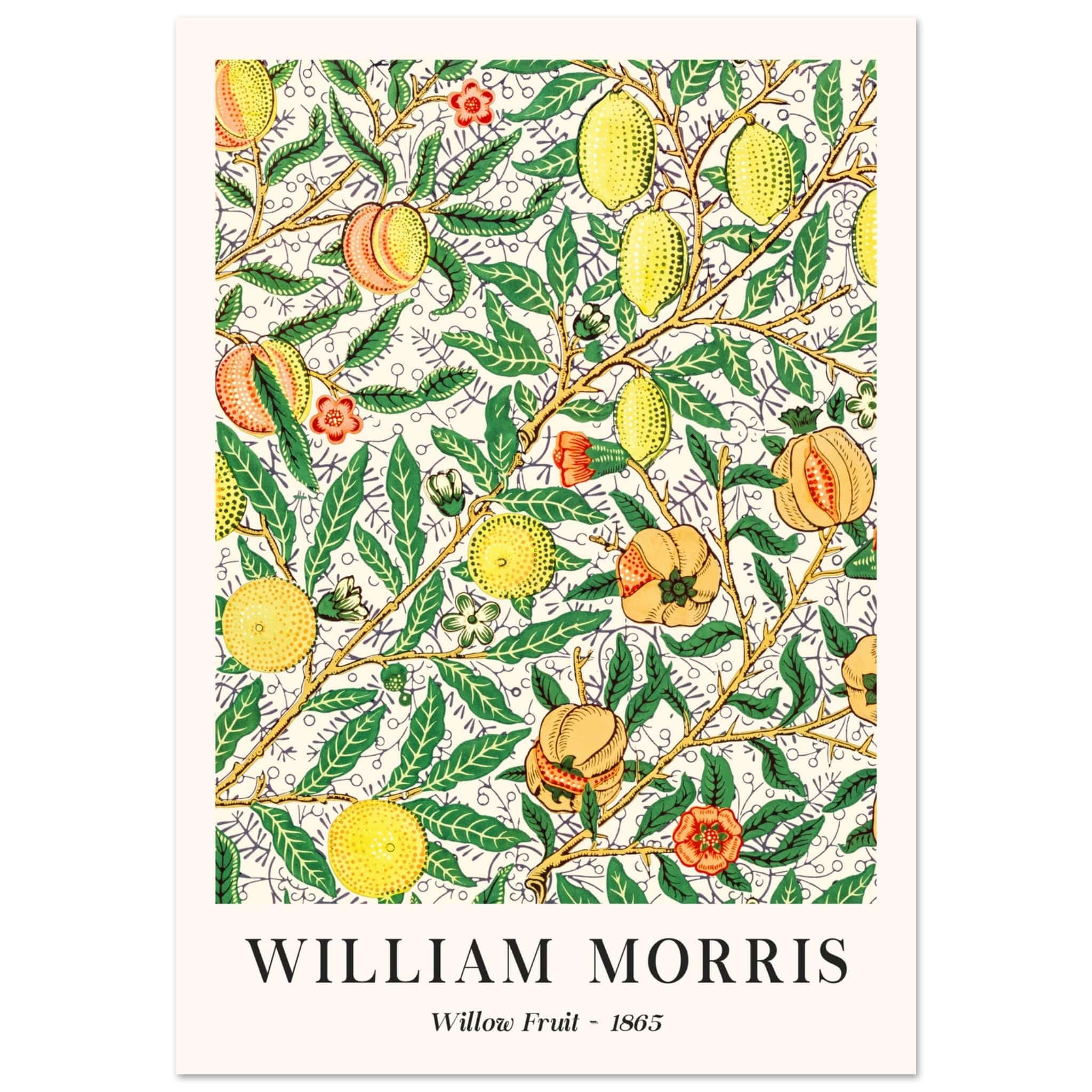 Artfulprints Poster William Morris - Willow fruit - 70x100 cm - Groen