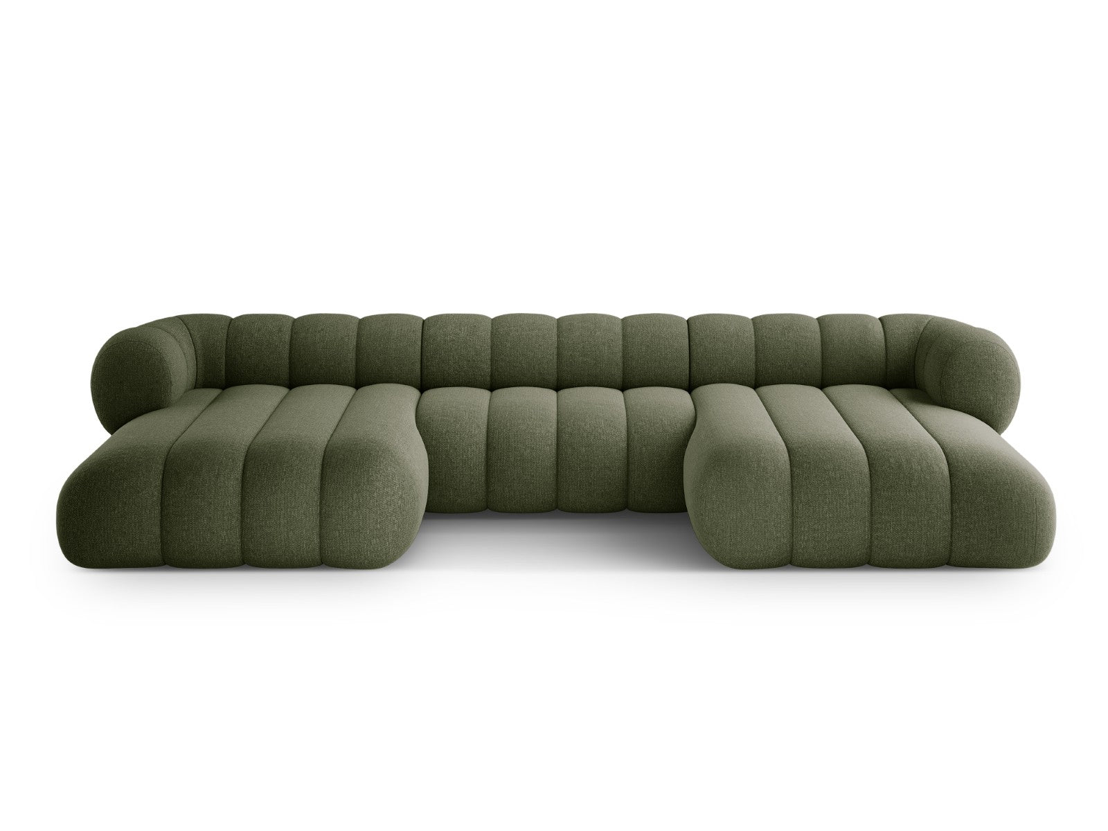 Cosmopolitan Design Panoramische bank Koge 6-zits, chenille groente -
