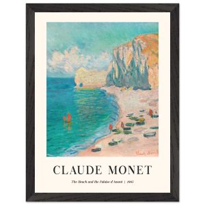 Artfulprints Poster met Lijst Claude Monet – The beach and the falaise