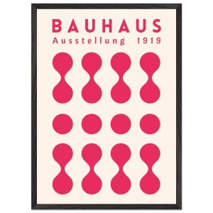 Artfulprints Poster met Lijst Bauhaus – Ausstellung fuchsia – 50×70 cm