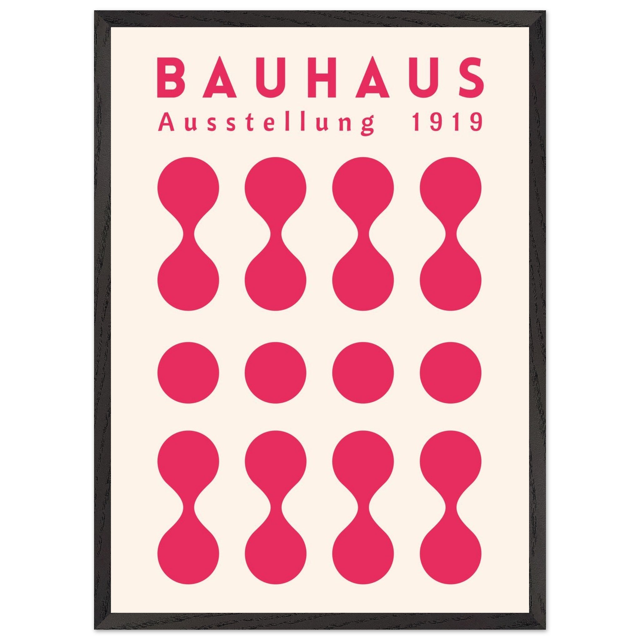 Artfulprints Poster met Lijst Bauhaus - Ausstellung fuchsia - 50x70 cm
