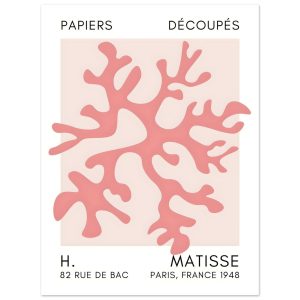 Artfulprints Poster Matisse – Dreamy coral flower taupe – 30×40 cm – T Artfulprints Poster Matisse – Dreamy coral flower taupe – 30×40 cm – T