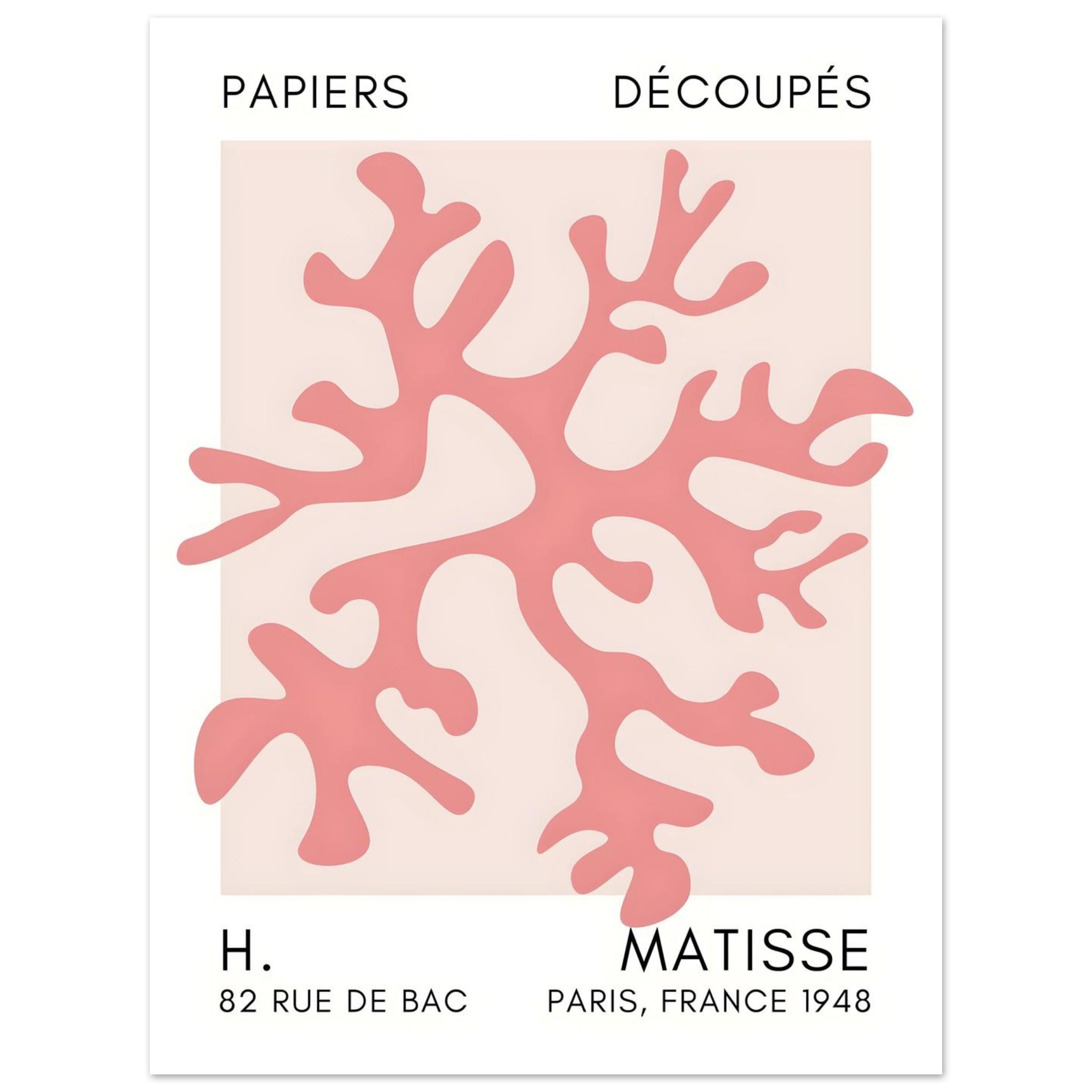 Artfulprints Poster Matisse – Dreamy coral flower taupe - 30x40 cm - T