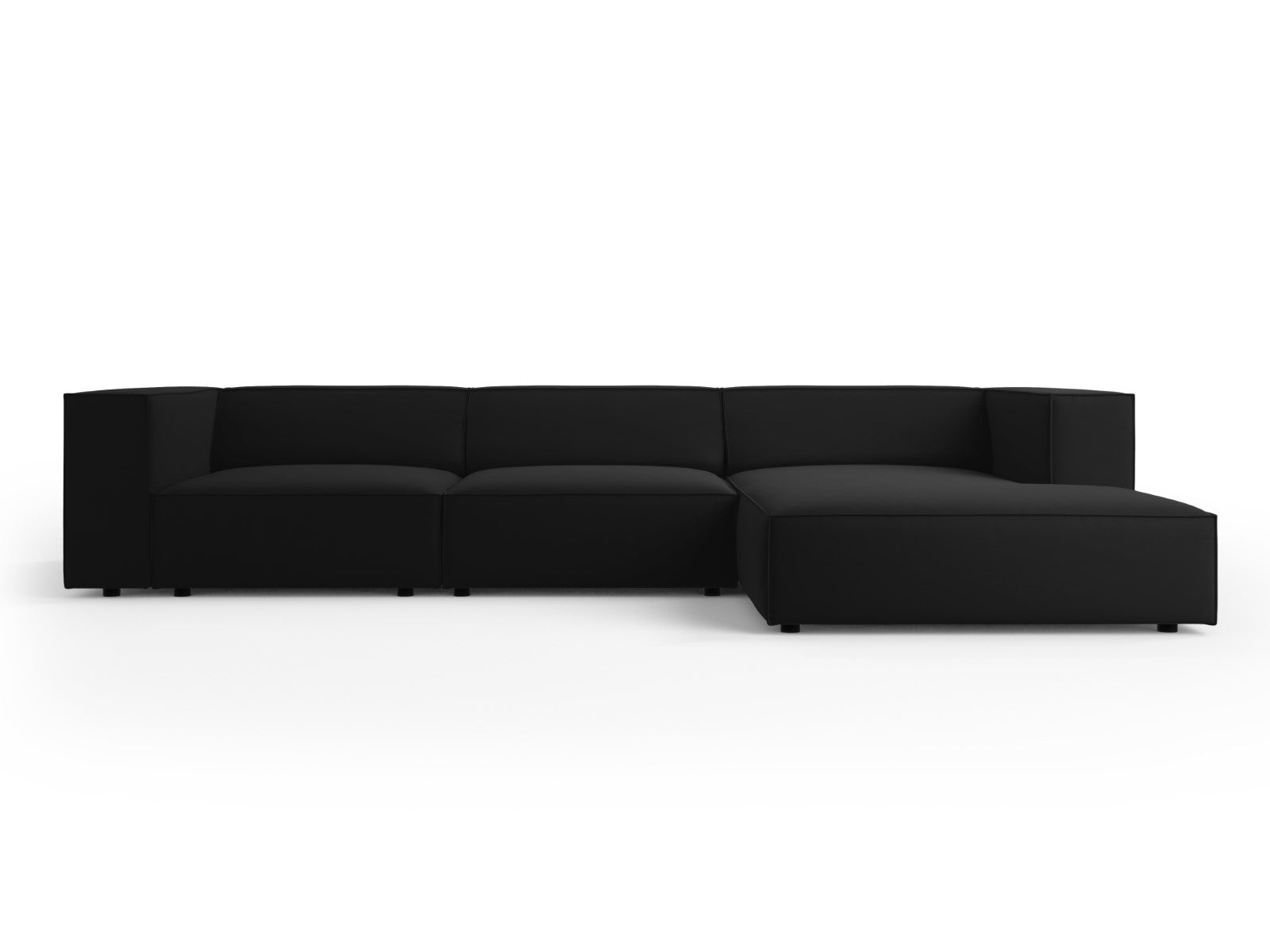Cosmopolitan Design rechter hoekbank Arendal 4-zits, flueel, zwart - 1
