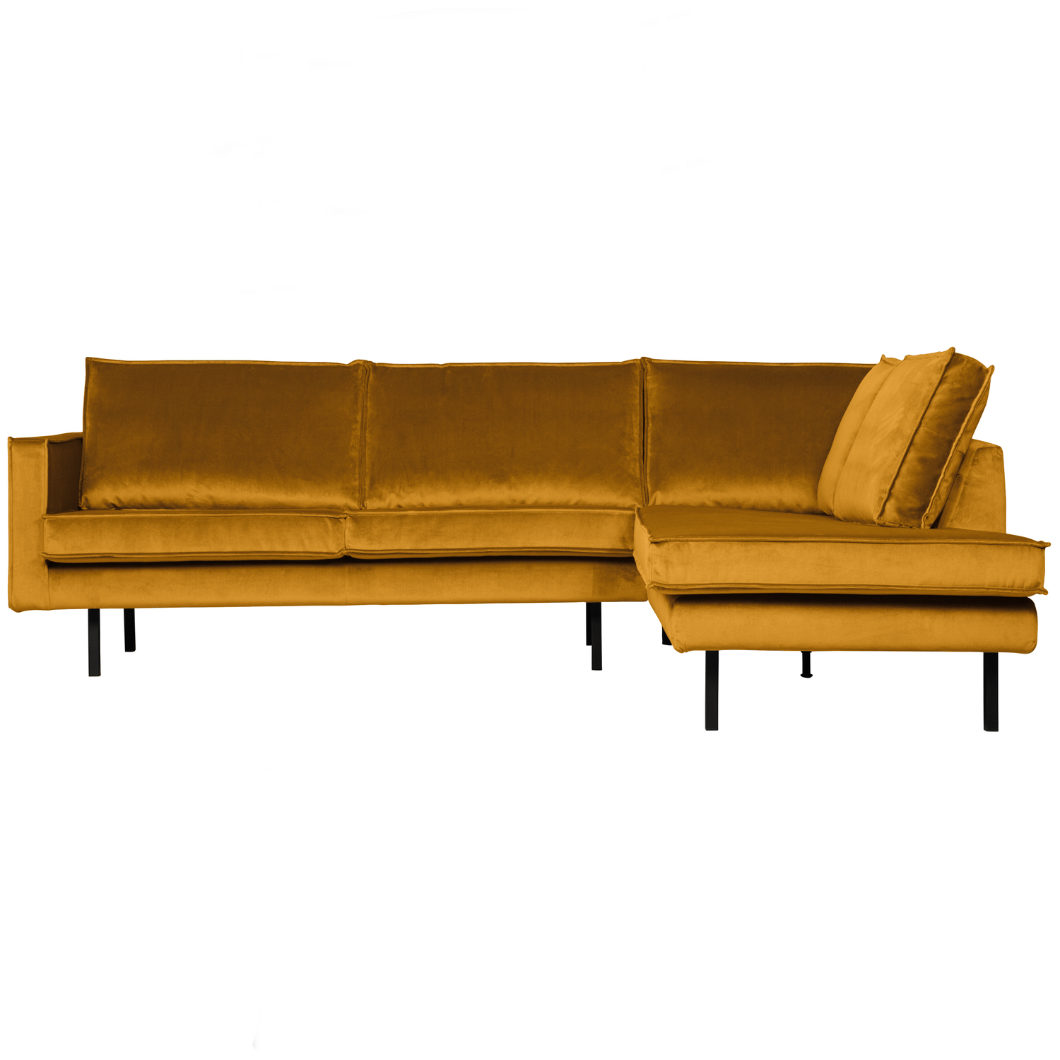 WOOOD hoekbank rechts Rodeo - Velvet - Oker - 85x266x86/213