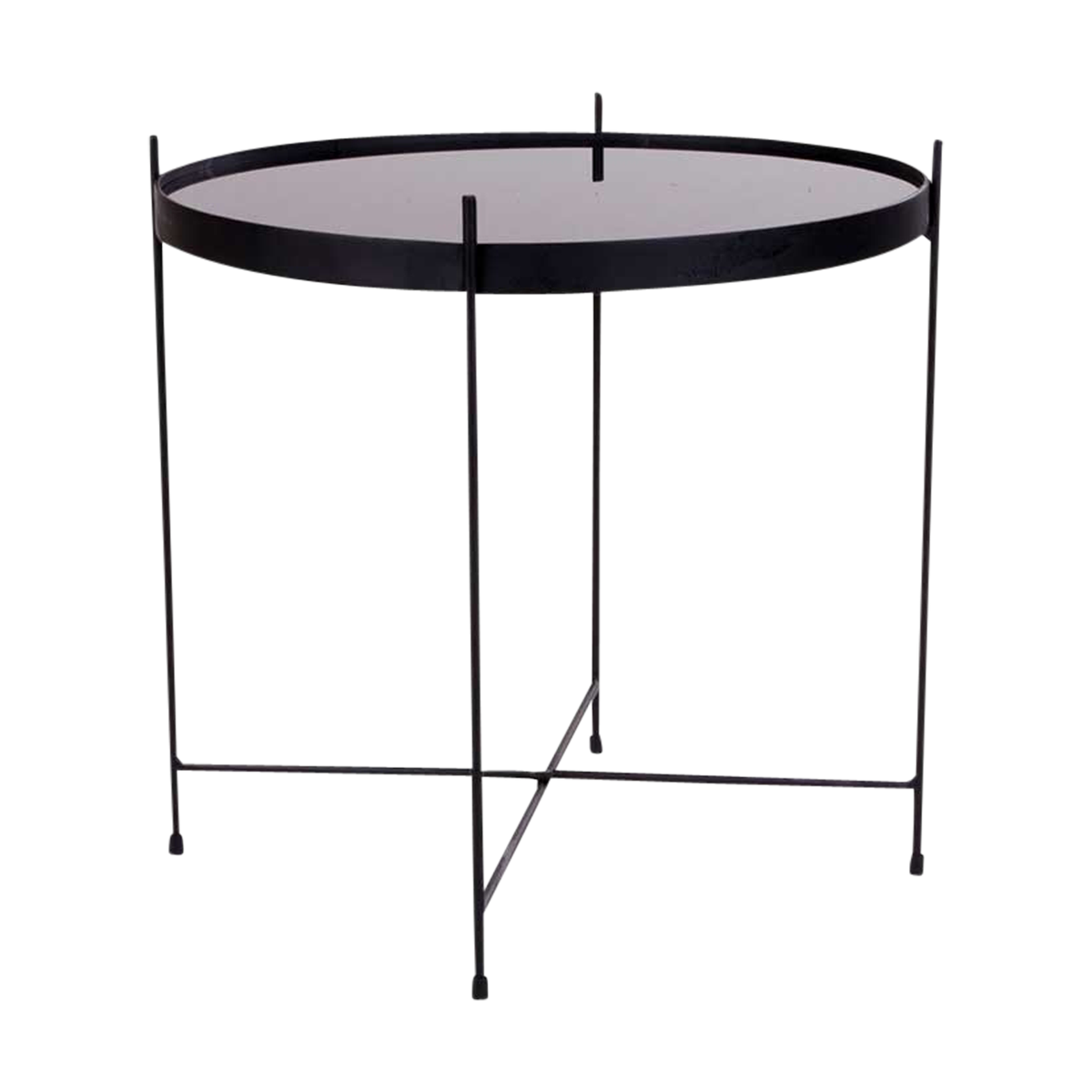 Artichok Liliana Ronde Bijzettafel Glas Ø 48 cm - Zwart