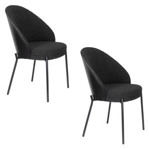 Dutchbone Rodin Eetkamerstoelen Zwart – Set van 2 Dutchbone Rodin Eetkamerstoelen Zwart – Set van 2