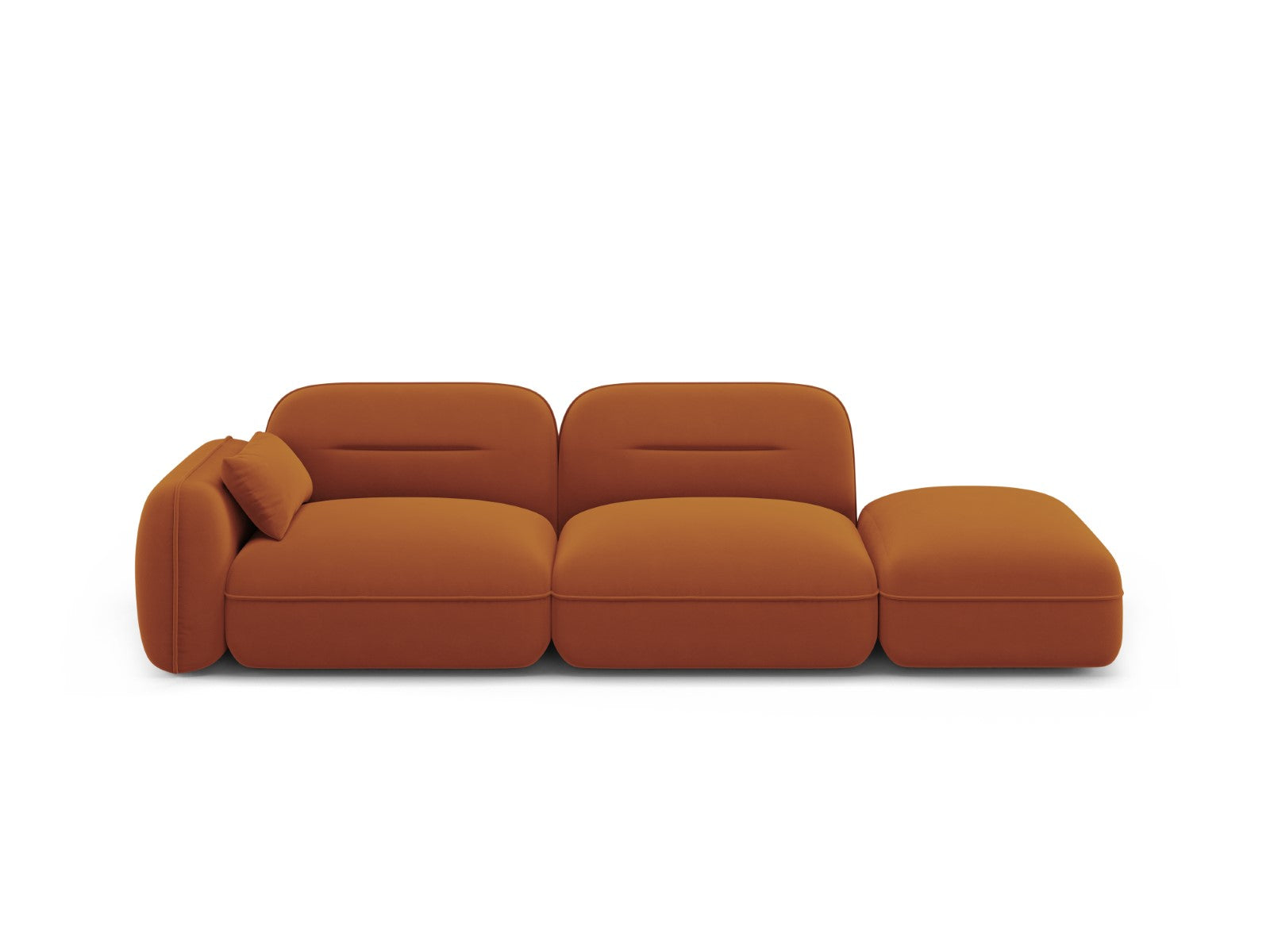 Cosmopolitan Design Rechte modulaire bank Sydney 3-zits, flueel, terra
