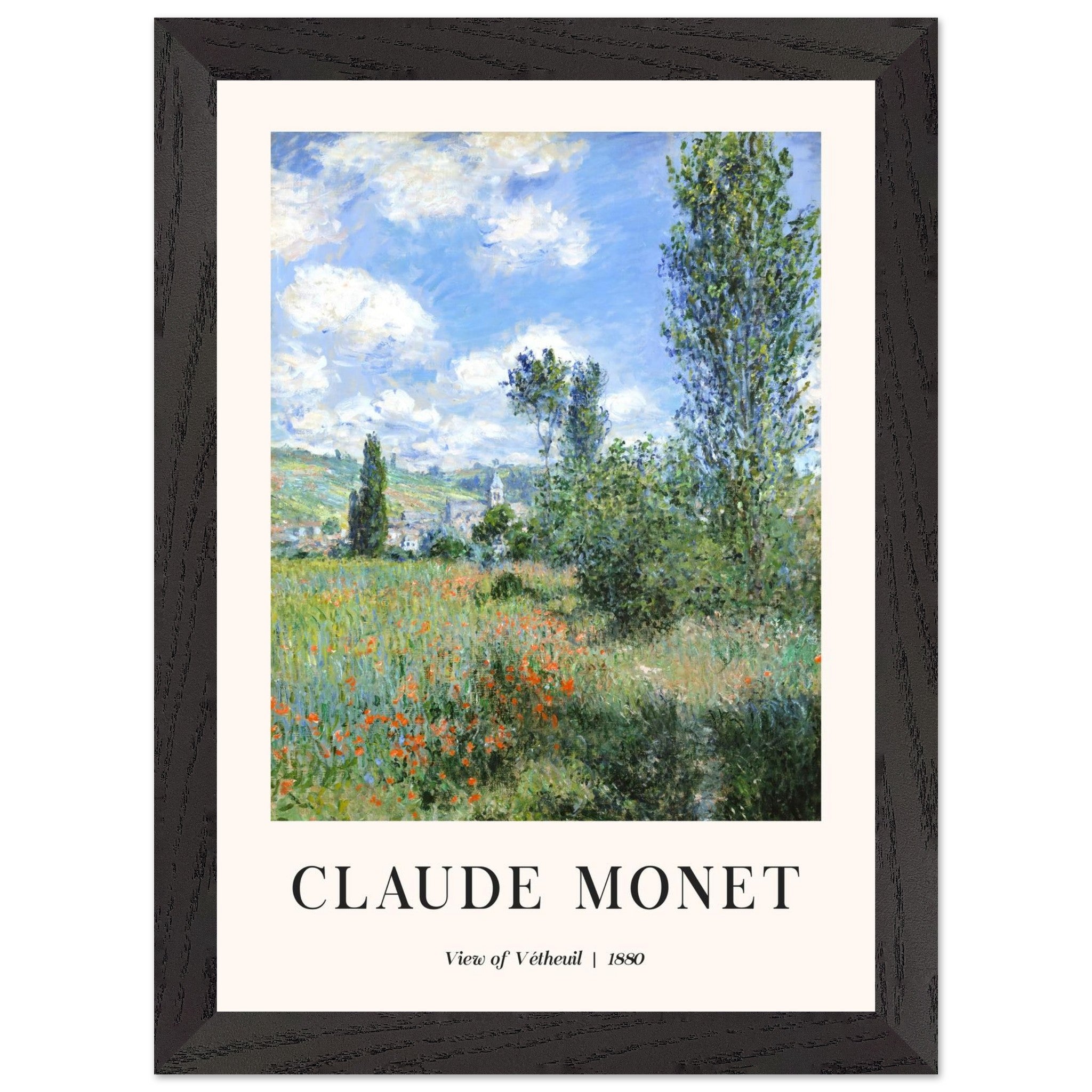 Artfulprints Poster met Lijst Claude Monet - View of Vétheuil II - A4