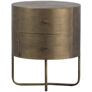 WOOOD kastje Rond Glossy – Metaal – Antique Brass – 48x39x39