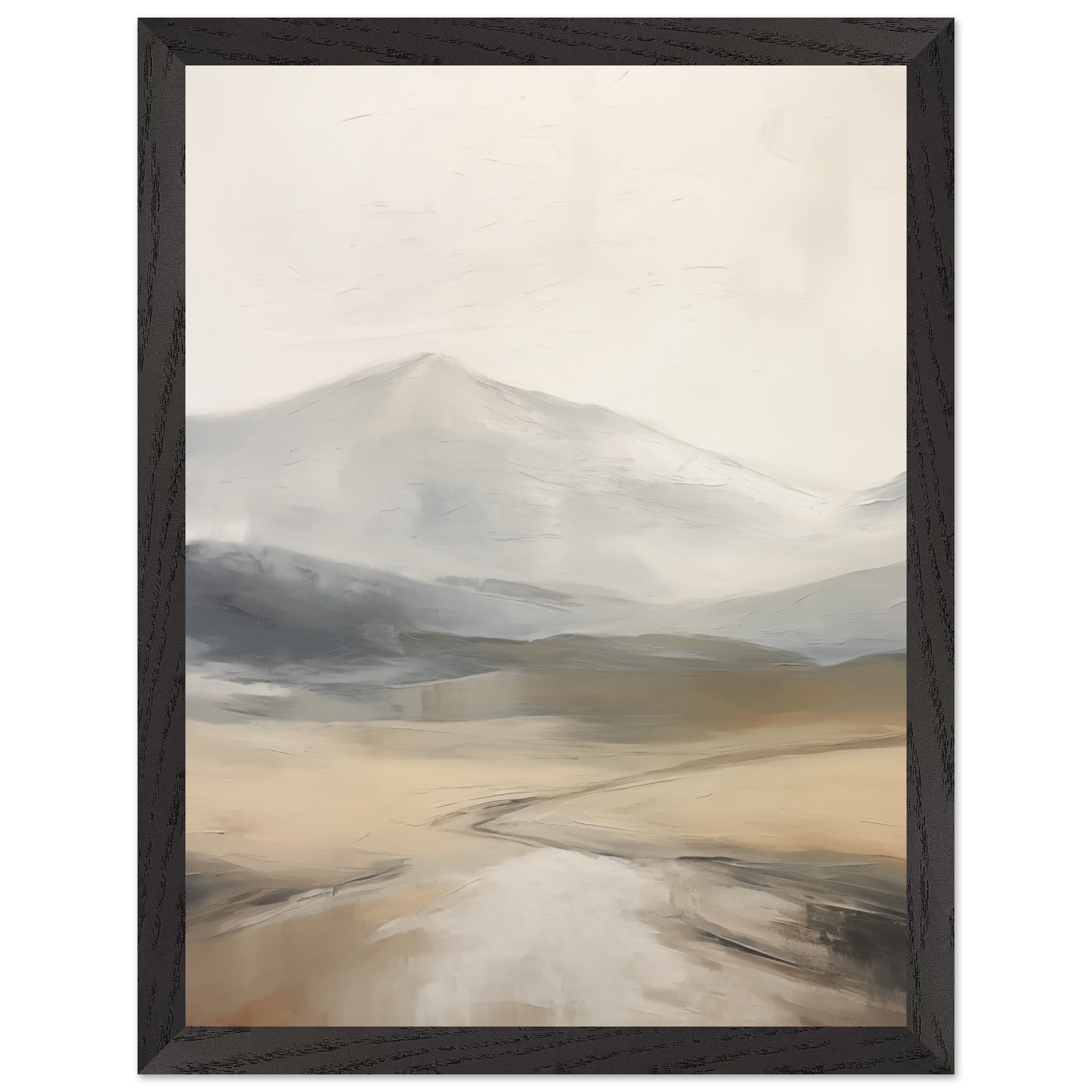 Artfulprints Poster met Lijst Abstract - Fuji path - 30x40 cm - Taupe