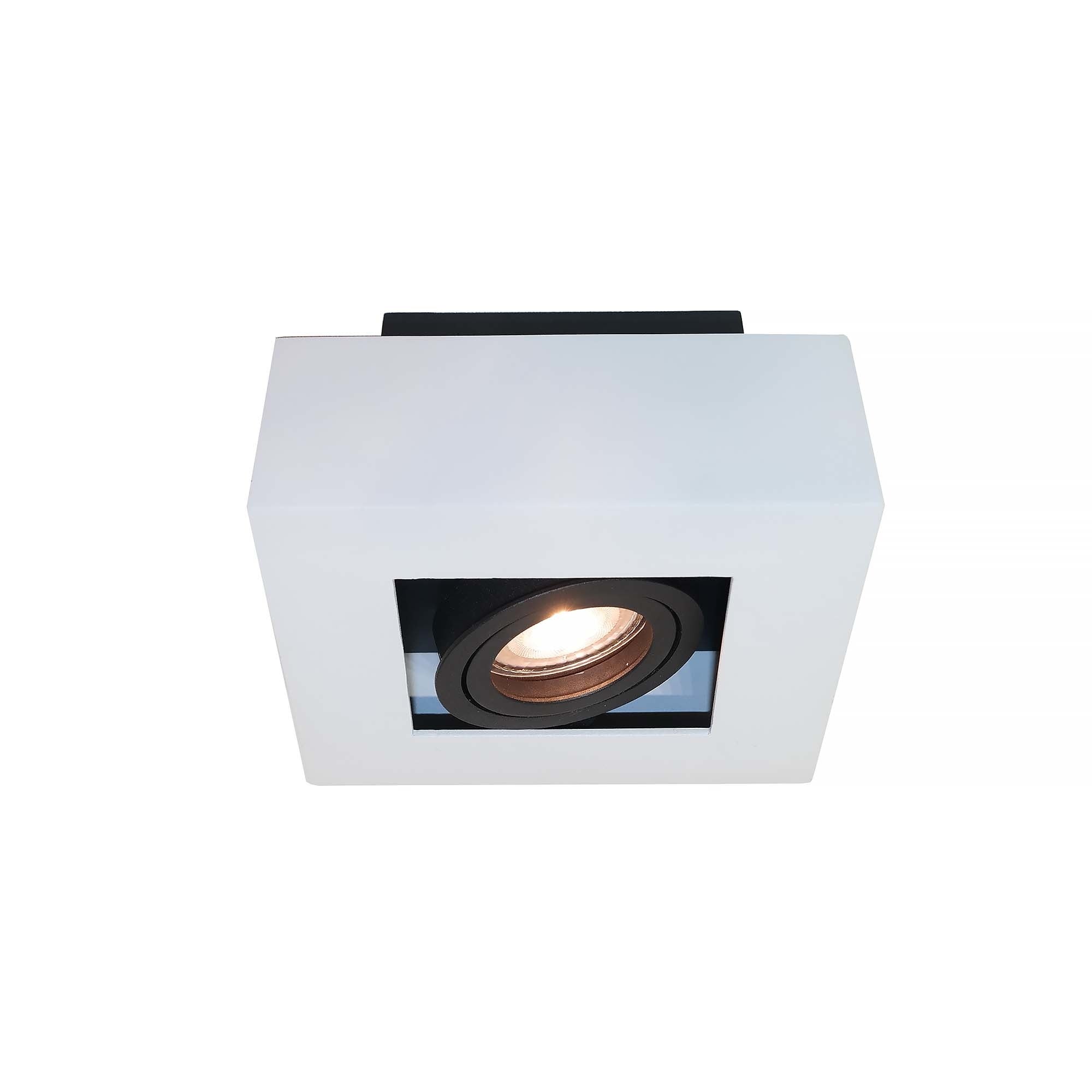Artdelight spot Bosco - 1 lichts - 14 x 8.6 cm - zwart - wit