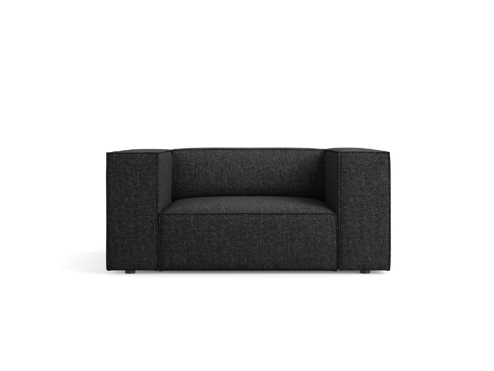 Cosmopolitan Design Fauteuil Arendal chenille, zwart - 102x124x70cm