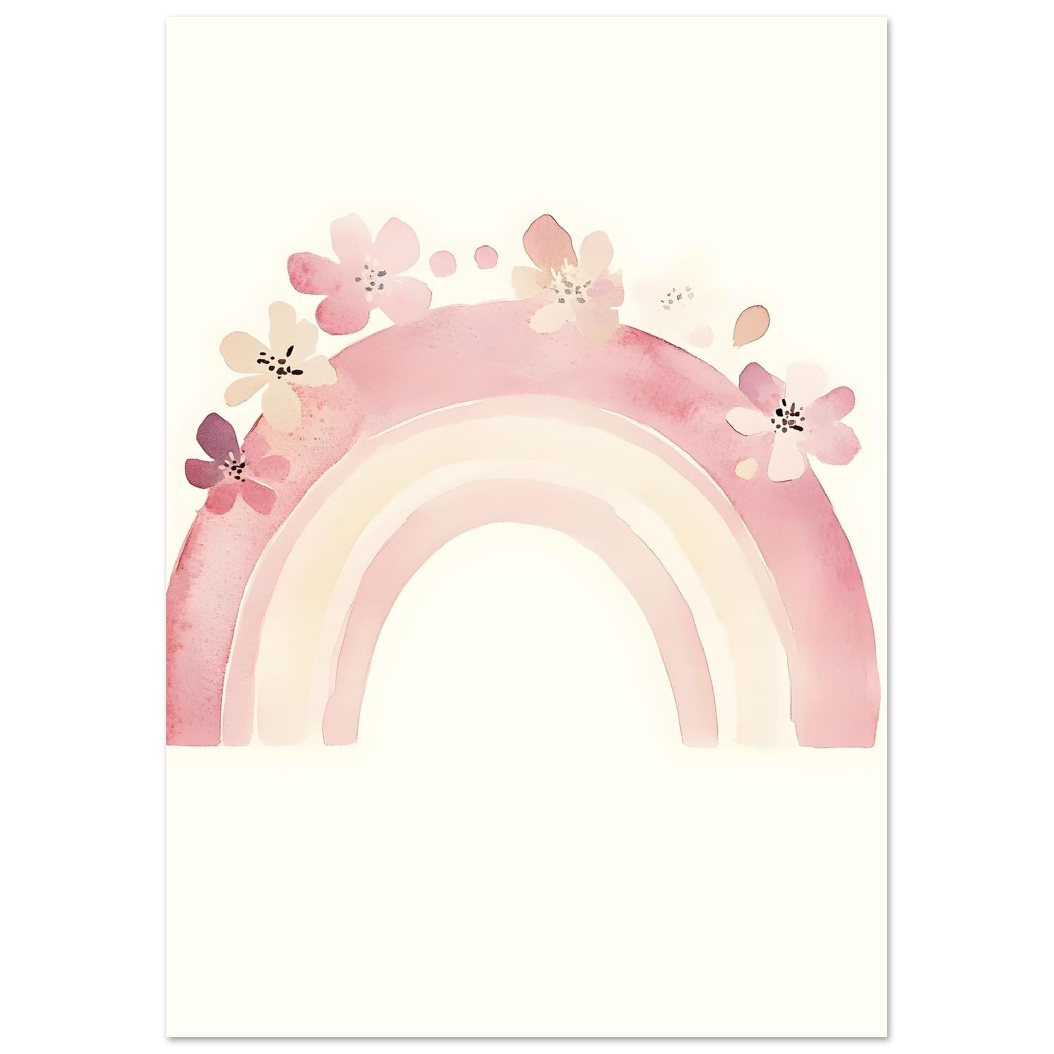 Artfulprints Poster Bloemen regenboog - A4 21x29.7 cm - Meerkleurig