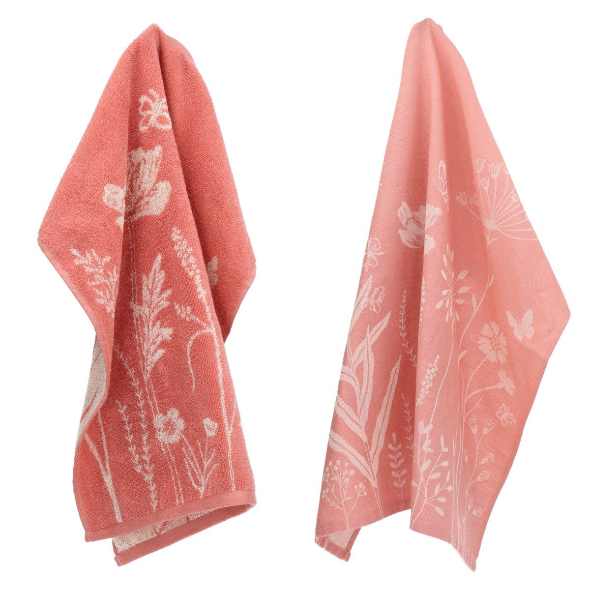 Luxe Keukendoek en Theedoek Wild Flowers Roze - Bunzlau Castle - 100%