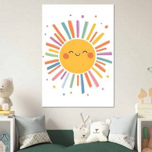 Artfulprints Poster Warme zonnestraal – 70×100 cm – Geel