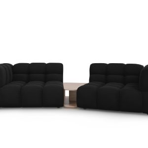 Cosmopolitan Design Modulaire bank Sky 2-zits, flueel, zwart – 148×280
