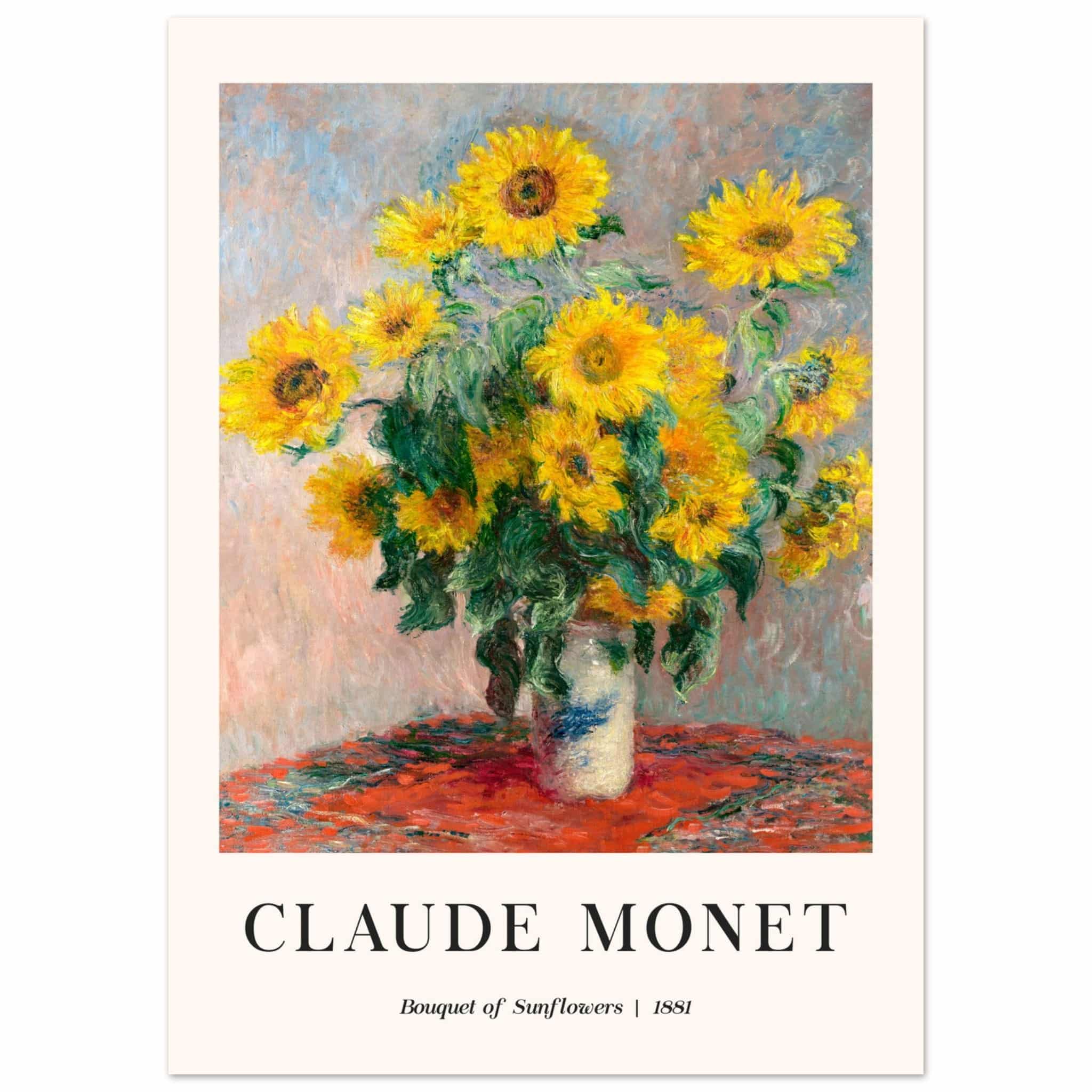 Artfulprints Poster Claude Monet - Bouquet of sunflowers - 50x70 cm -