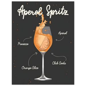 Artfulprints Aperol Spritz cocktail I – Illustratie poster 30×40 cm Artfulprints Aperol Spritz cocktail I – Illustratie poster 30×40 cm