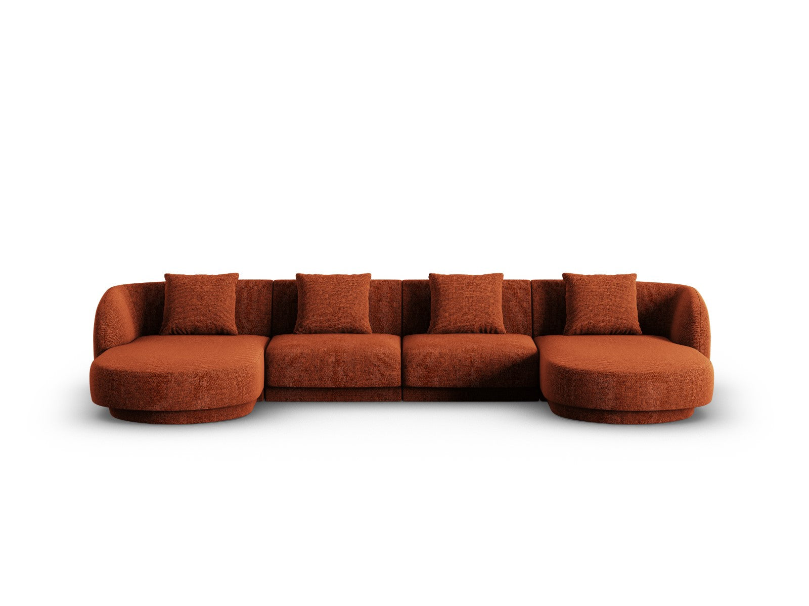 Cosmopolitan Design Panoramische bank Tulum 5-zits, chenille, terracot