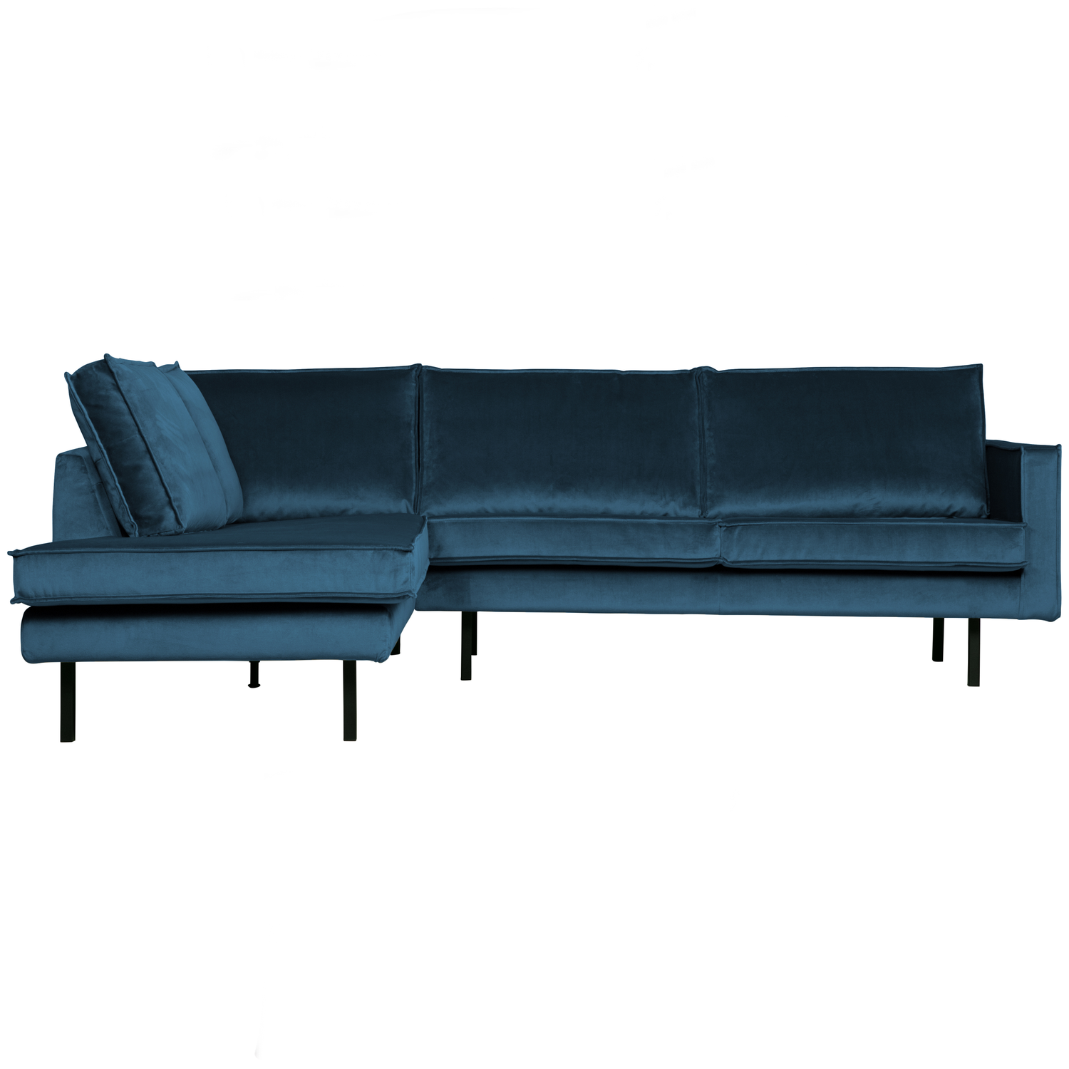 WOOOD hoekbank links Rodeo - Velvet - Blauw - 85x266x213