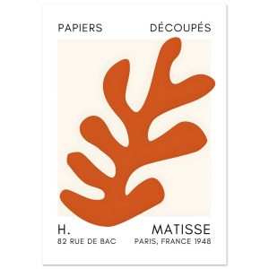 Artfulprints Poster Matisse – Ocean petals orange – A4 21×29.7 cm – Or Artfulprints Poster Matisse – Ocean petals orange – A4 21×29.7 cm – Or