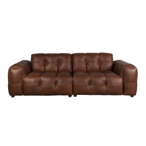 Dutchbone Hackman 3-zitsbank Leer Chocolade Bruin Dutchbone Hackman 3-zitsbank Leer Chocolade Bruin