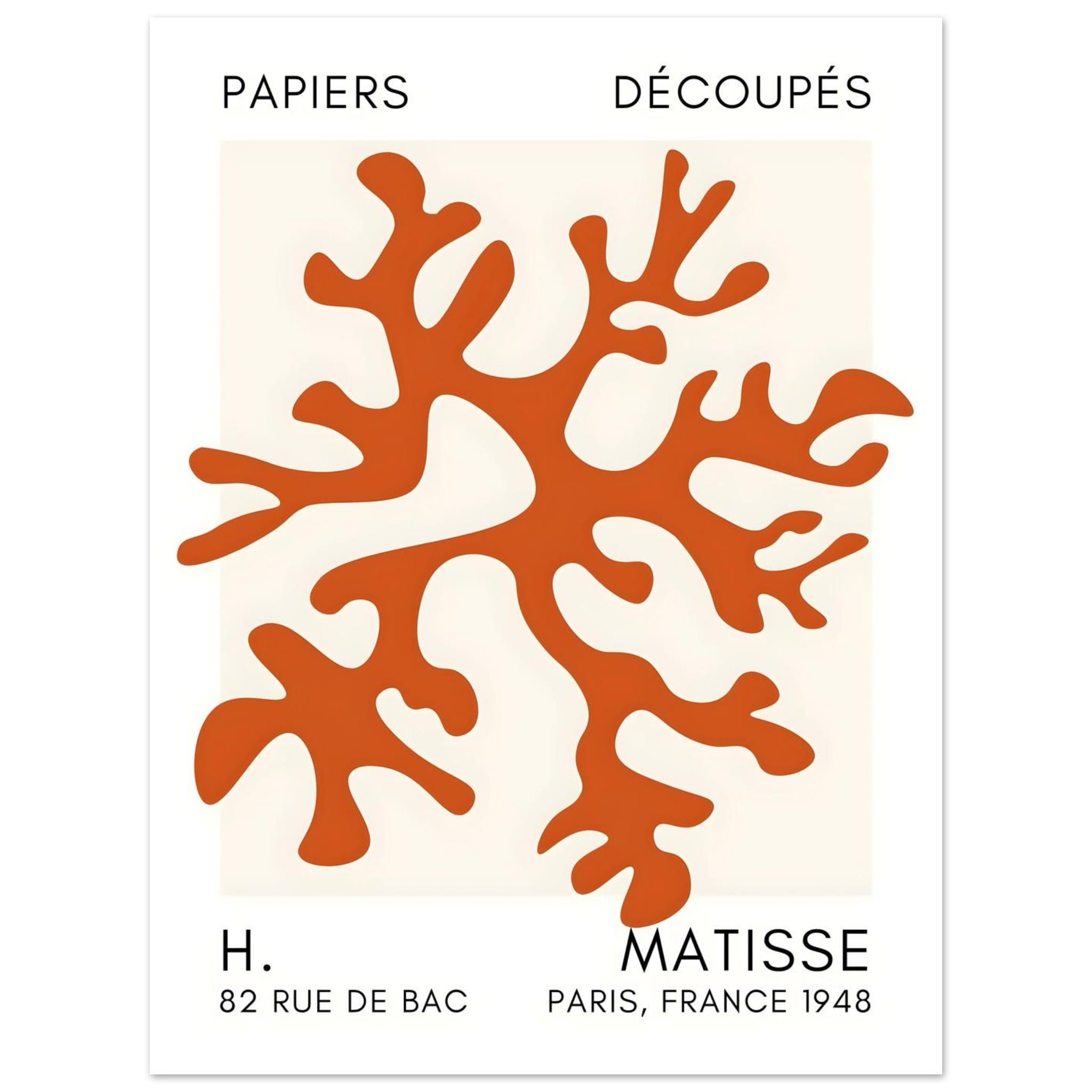 Artfulprints Poster Matisse – Dreamy coral flower orange - 30x40 cm -