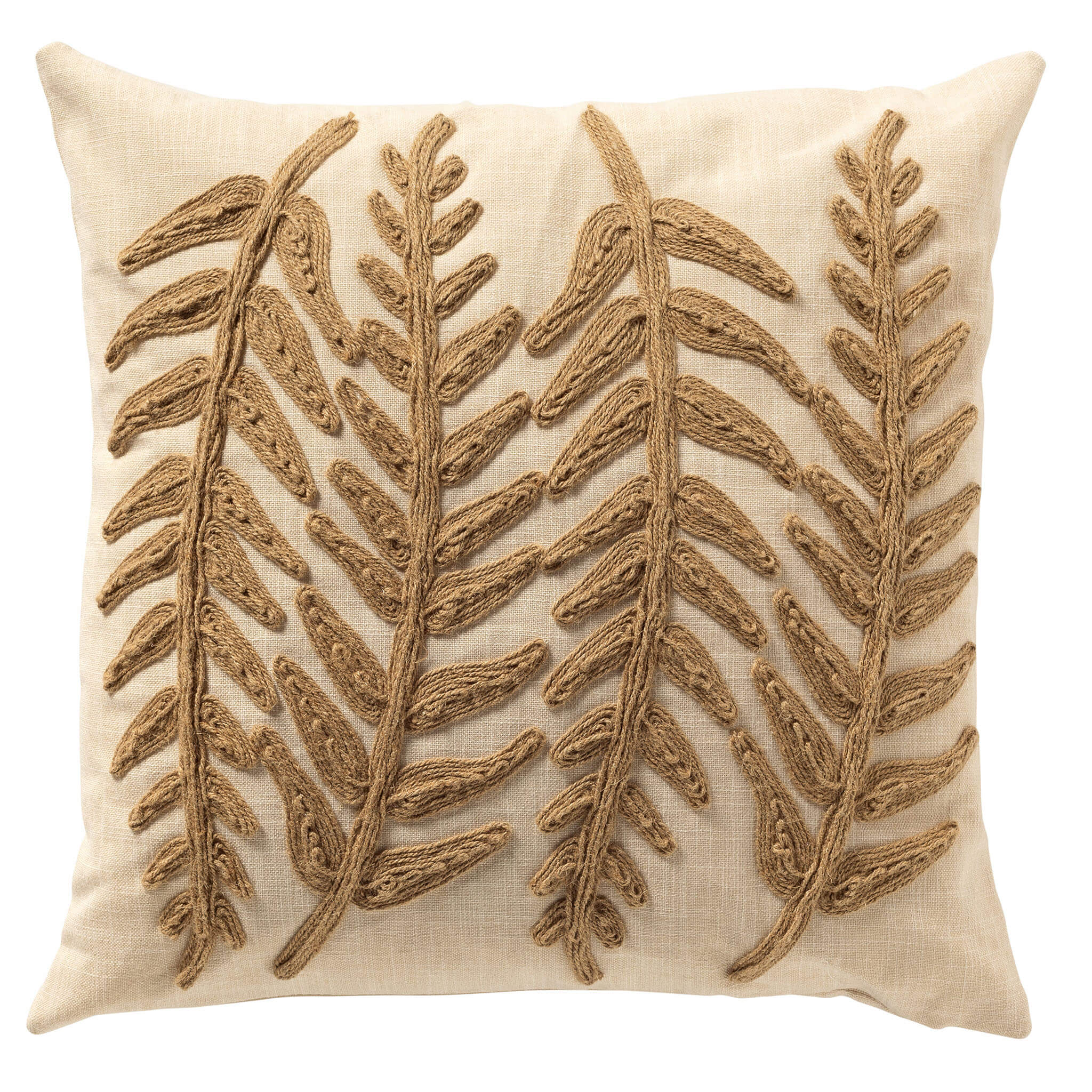AMIR - kussenhoes 45x45 cm - bladpatroon - Natural - beige
