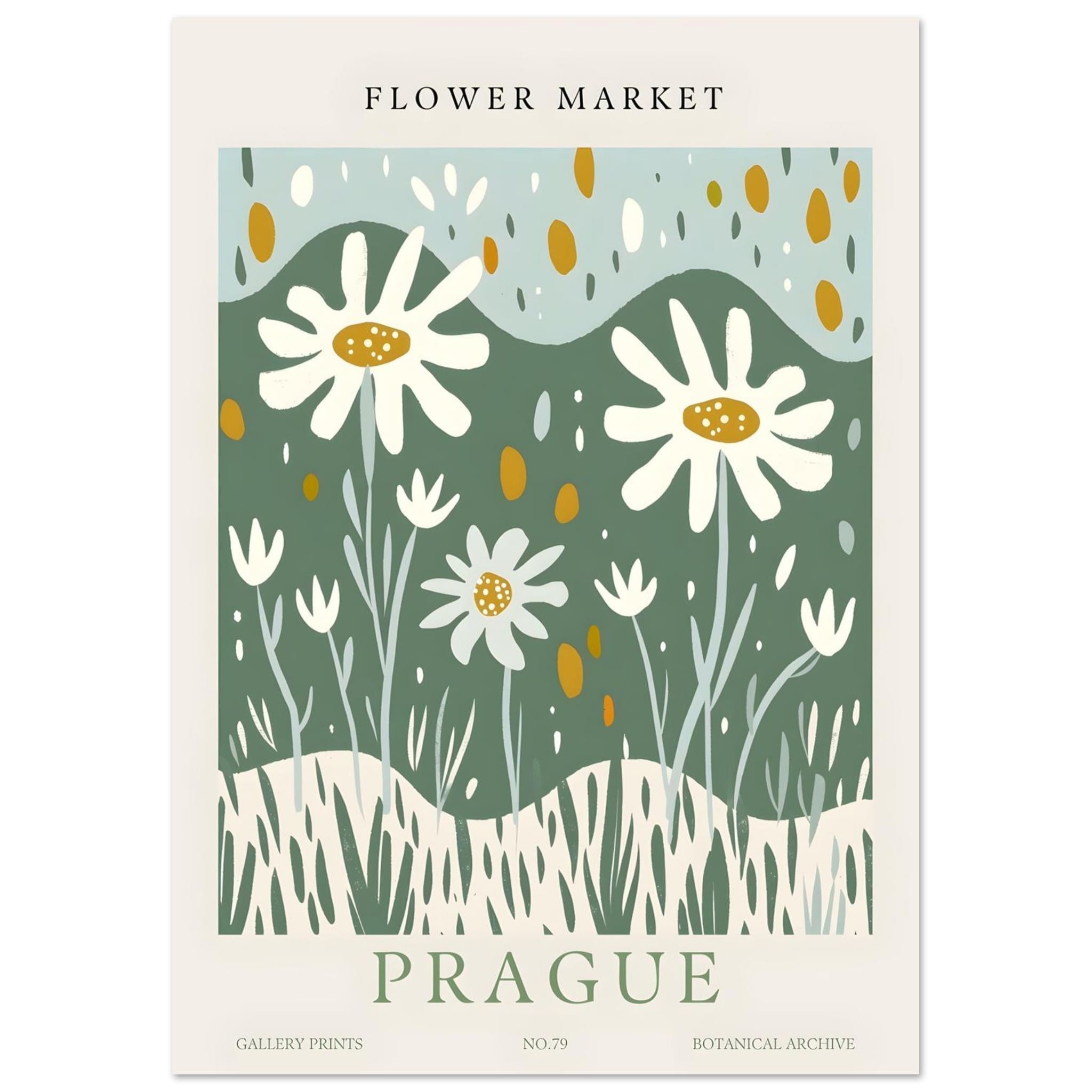Artfulprints Poster Flower market - Prague II - A4 21x29.7 cm - Meerkl
