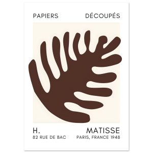 Artfulprints Poster Matisse – Coral bloom brown – A4 21×29.7 cm – Brui Artfulprints Poster Matisse – Coral bloom brown – A4 21×29.7 cm – Brui