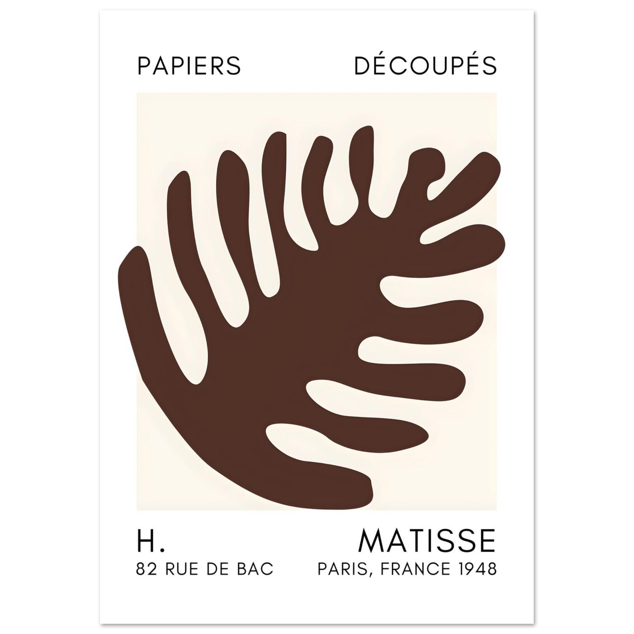 Artfulprints Poster Matisse – Coral bloom brown - A4 21x29.7 cm - Brui