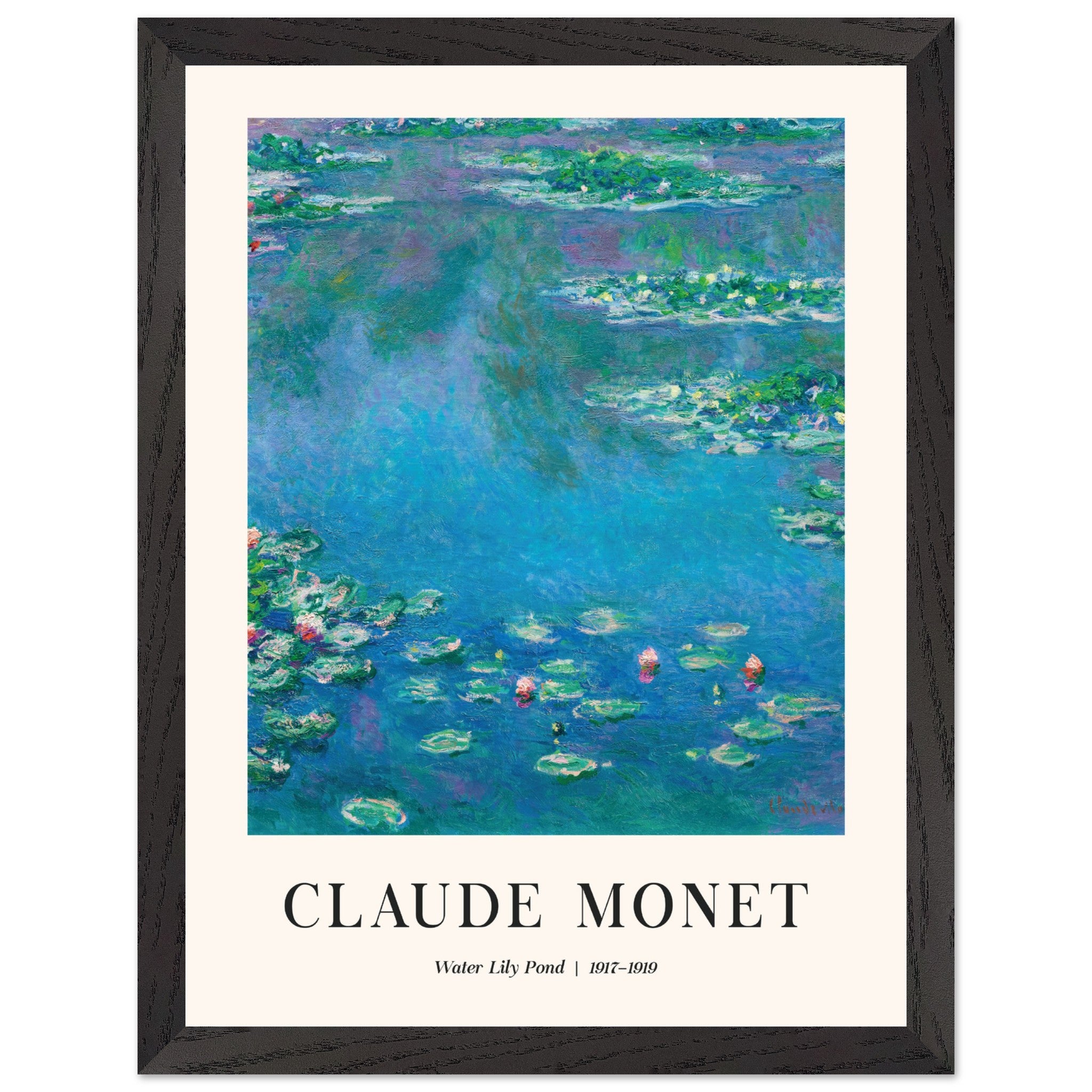 Artfulprints Poster met Lijst Claude Monet - Water lily pond - 30x40 c