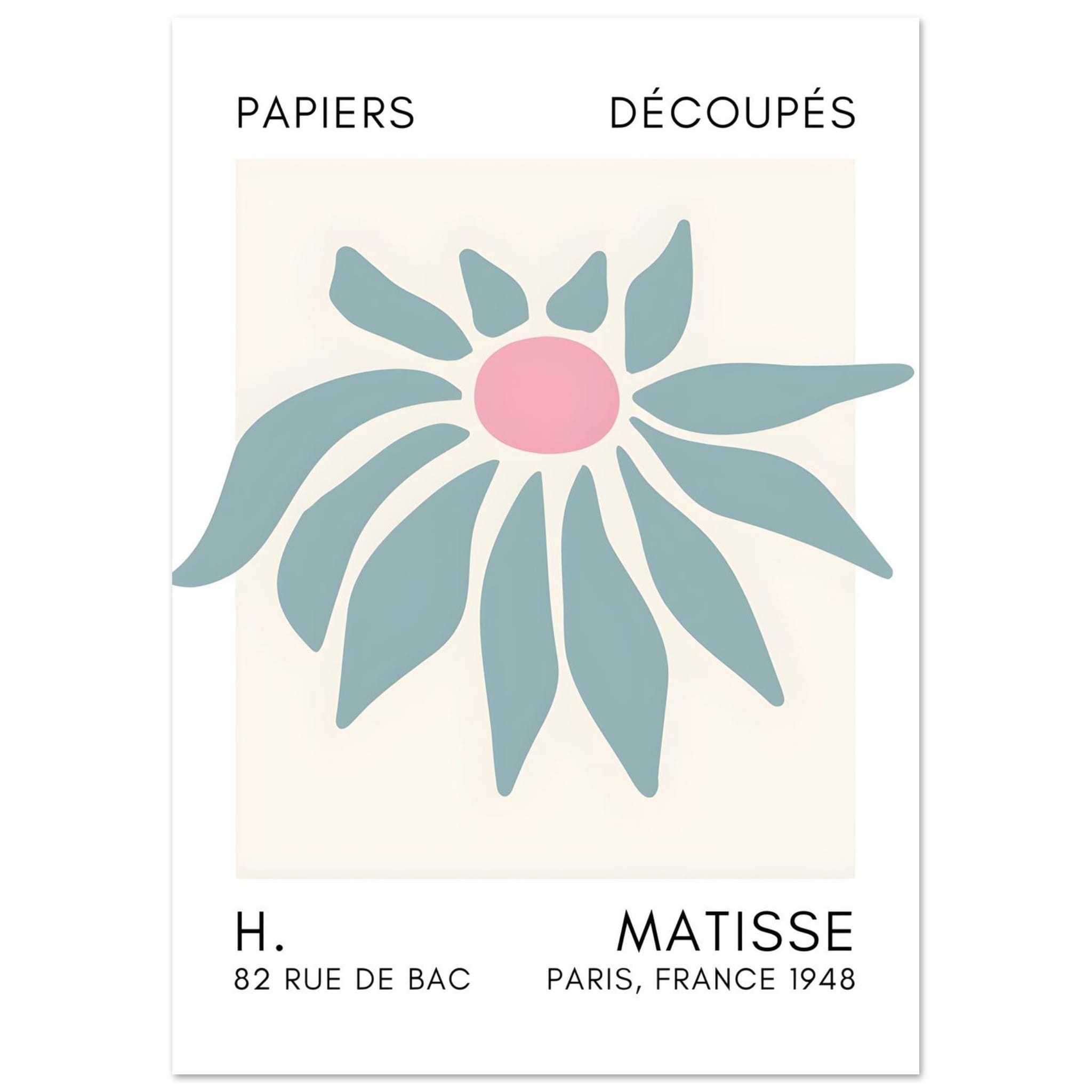 Artfulprints Poster Matisse – Deep sea dance turquoise - A4 21x29.7 cm