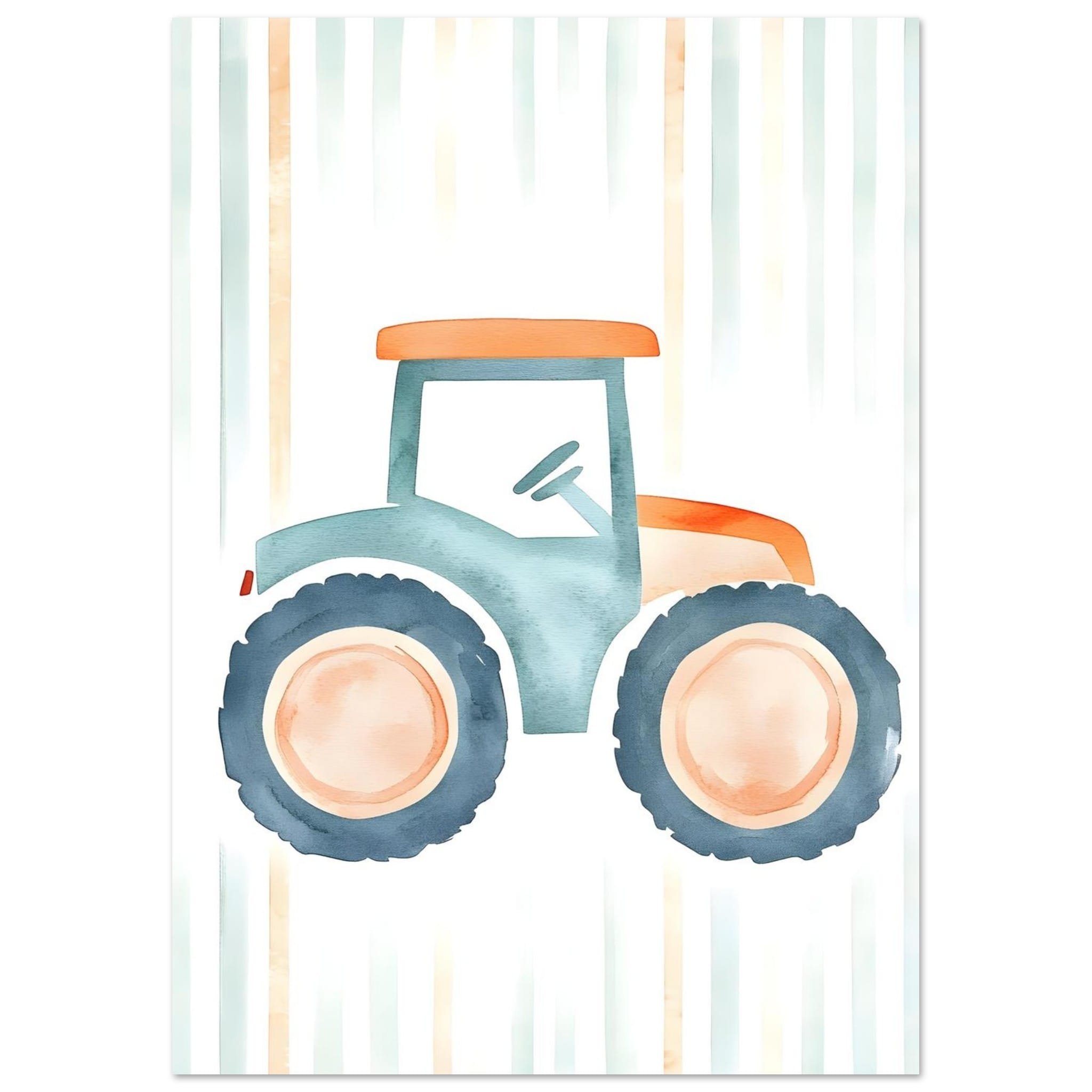 Artfulprints Poster Retro tractor illustratie - A4 21x29.7 cm - Meerkl