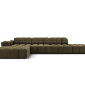 Cosmopolitan Design linker hoekbank Chicago 5-zits, flueel groente – 1 Cosmopolitan Design linker hoekbank Chicago 5-zits, flueel groente – 1