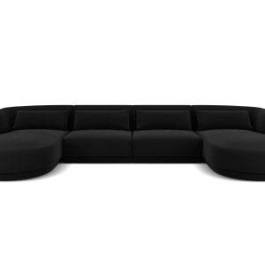 Cosmopolitan Design Panoramische bank Tulum 5-zits, flueel, zwart – 15 Cosmopolitan Design Panoramische bank Tulum 5-zits, flueel, zwart – 15