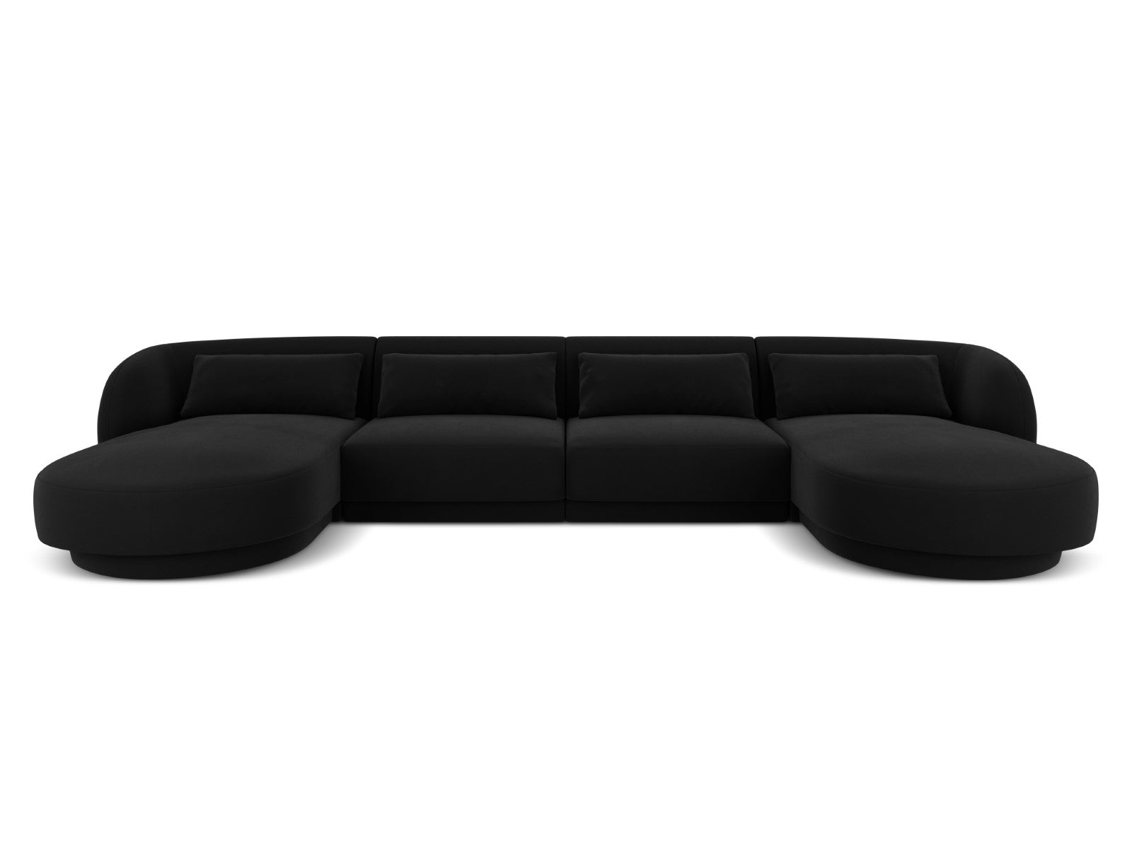 Cosmopolitan Design Panoramische bank Tulum 5-zits, flueel, zwart - 15