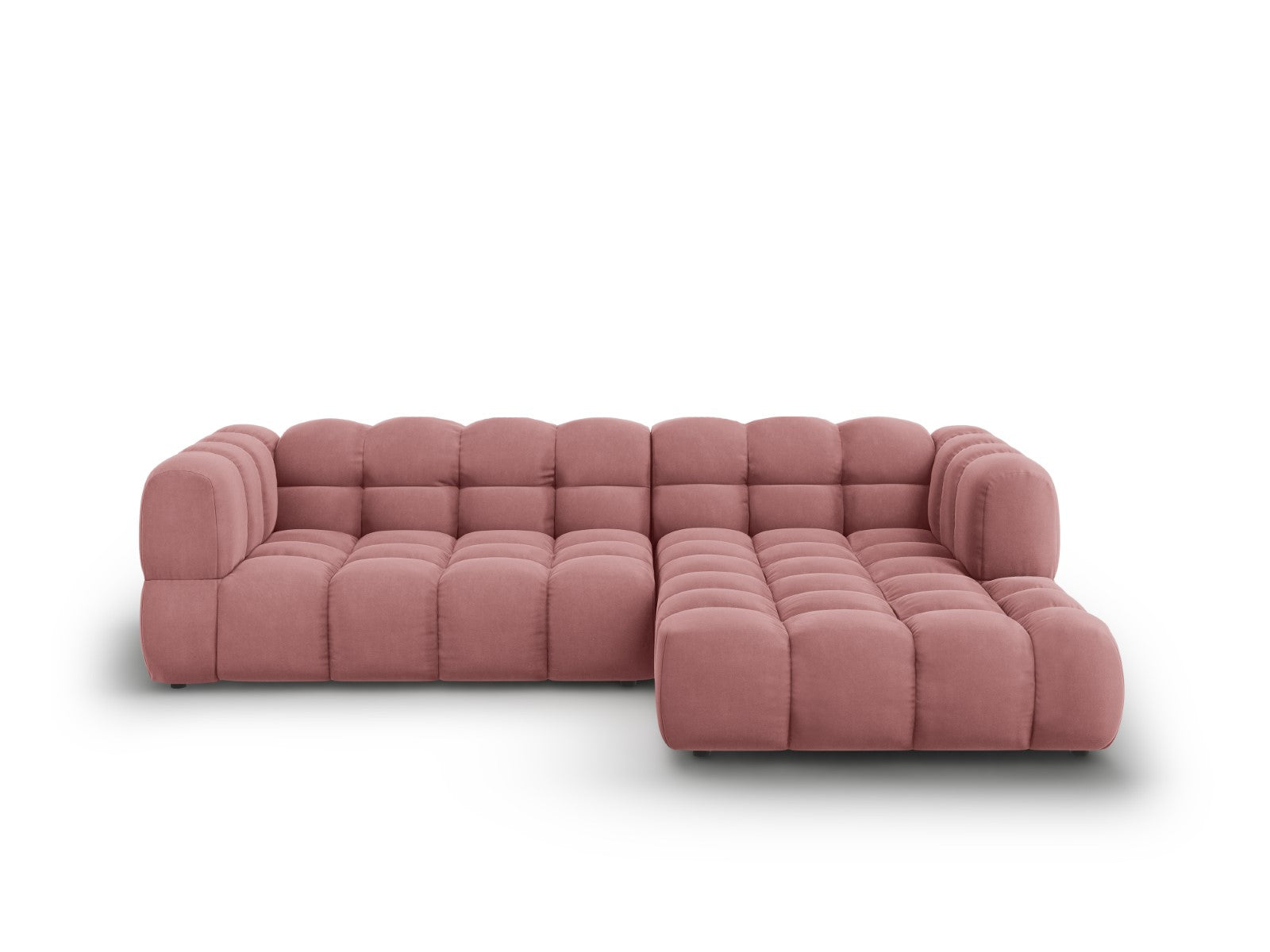 Cosmopolitan Design Modulaire hoekbank rechts Sky 4-zits, flueel, zalm