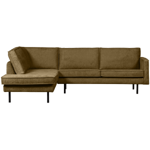 WOOOD hoekbank links Rodeo – Velvet – Brass – 85x266x213