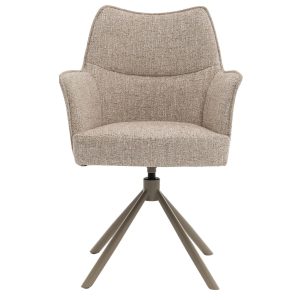 DÉJA Living Eetkamerstoel Zayn – Beige/Taupe – Draaibaar – Set van 2 DÉJA Living Eetkamerstoel Zayn – Beige/Taupe – Draaibaar – Set van 2