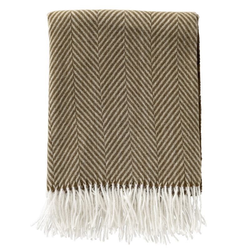 JOSEFIEN - plaid 140x180 cm - lichtgewicht - visgraatmotief - Military