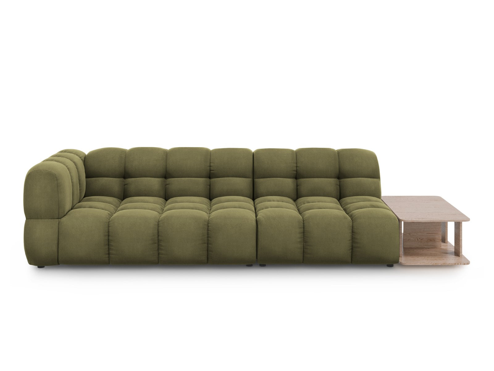 Cosmopolitan Design Rechte modulaire bank Sky 4-zits, flueel, lichtgro