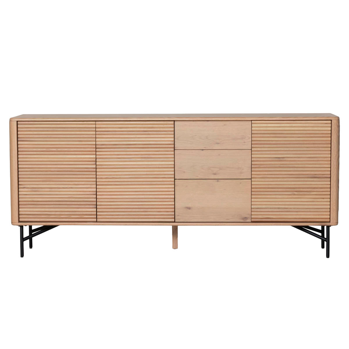 DÉJA Living Dressoir Inès - Eikenhout/Metaal - Naturel - 200x45x86cm