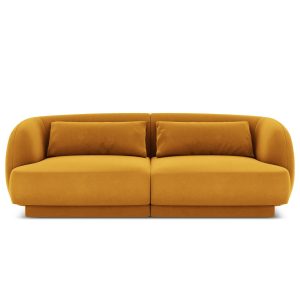 Cosmopolitan Design Bank Tulum 2-zits, flueel, geel – 90x180x70cm Cosmopolitan Design Bank Tulum 2-zits, flueel, geel – 90x180x70cm