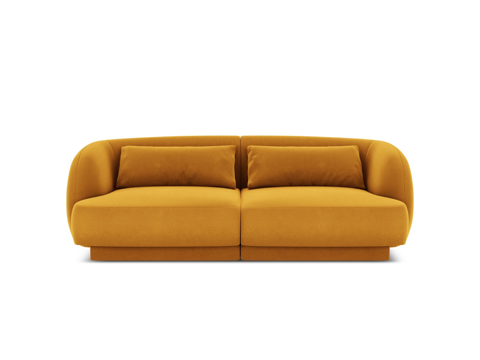 Cosmopolitan Design Bank Tulum 2-zits, flueel, geel - 90x180x70cm