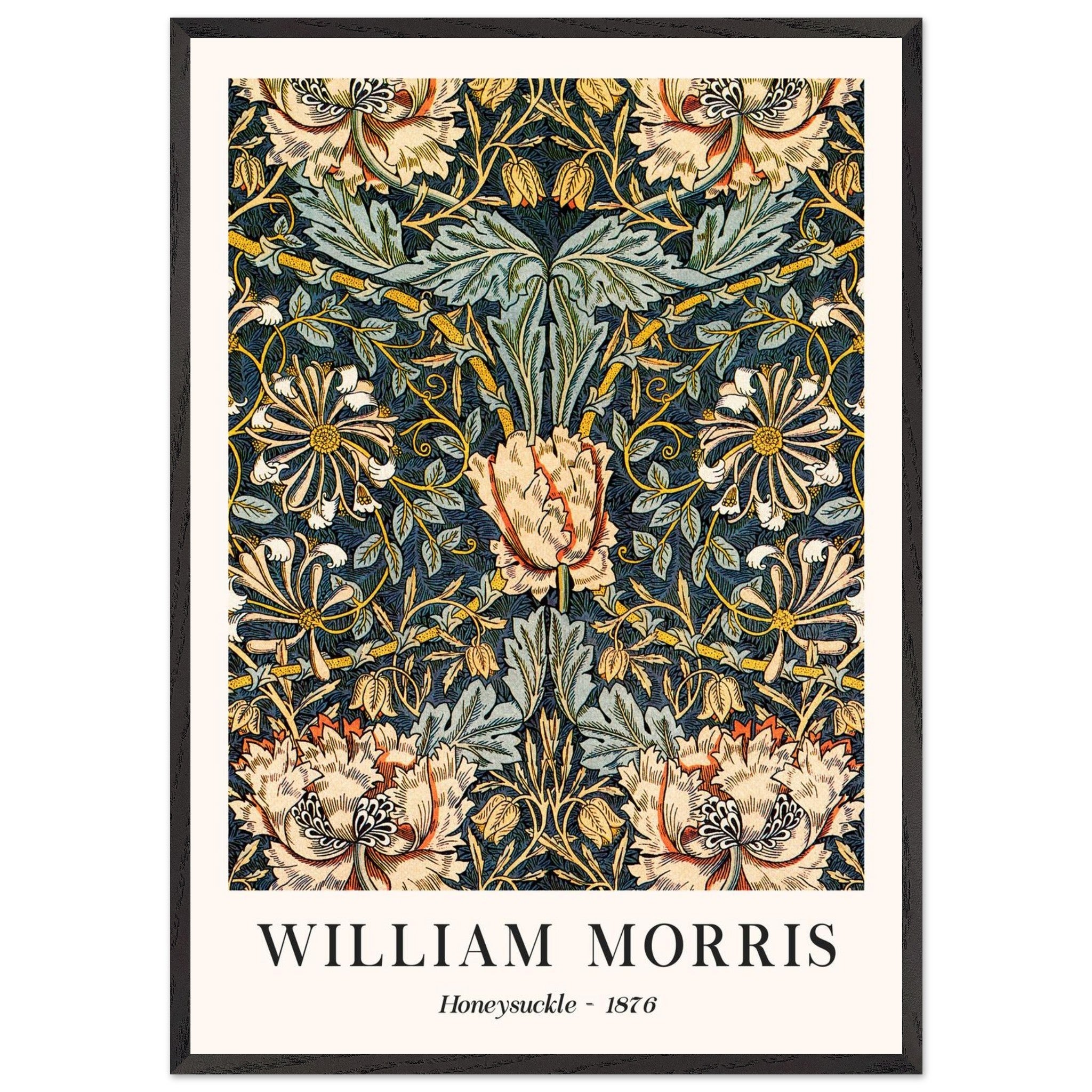 Artfulprints Poster met Lijst William Morris - Honeysuckle 1876 - 70x1